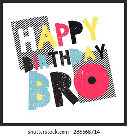 Retro Happy birthday card. Vector illustration