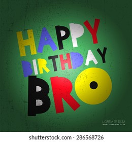 Retro Happy birthday card. Vector illustration