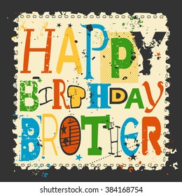 Retro Happy birthday card. Vector illustration