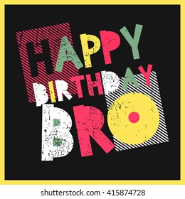 Retro Happy birthday card. Vector illustration