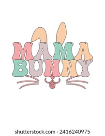 Retro Happy Easter T-shirt Design
