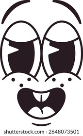 Retro Happy Emoticon Animation Vektorgrafik
