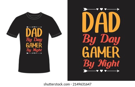 Retro happy fathers day typography t shirt for gamer dad premium vector