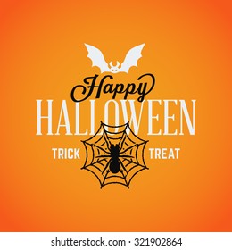 Retro Happy Halloween Badge, Sticker, Label. Design Element for Greetings Card or Party Flyer. Vector Illustration