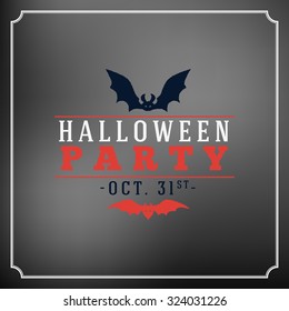 Retro Happy Halloween Badge, Sticker, Label. Design Element for Greetings Card or Party Flyer. Vector Illustration