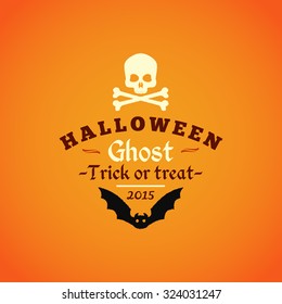 Retro Happy Halloween Badge, Sticker, Label. Design Element for Greetings Card or Party Flyer. Vector Illustration