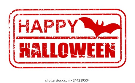 Retro Happy Halloween Stamp Vector