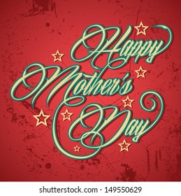 Retro Happy Mother's Day greeting- vector illustration