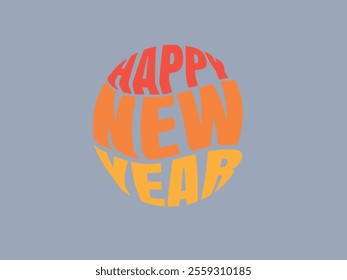 Retro Happy New Year Typography Design. Happy New Year. Vector illustration.