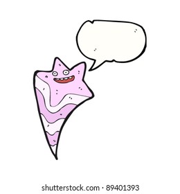 retro happy star with speech bubble