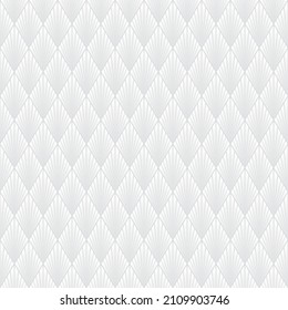 Retro Harlequin Seamless Background in Light Gray and White Color. Vector Tileable pattern.