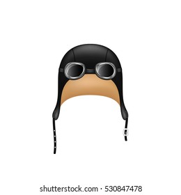 Retro hat in black design and goggles 