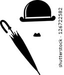 Retro Hat, mustachs & umbrella