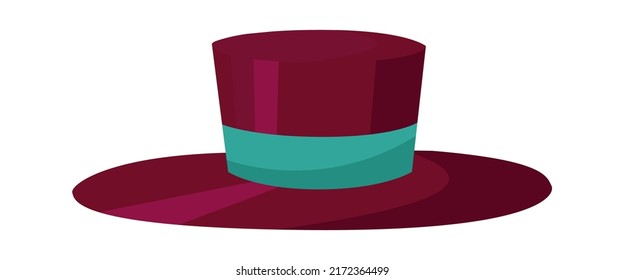 Retro hat with ribbon. Vector illustration