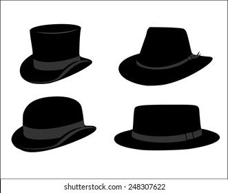 Retro hat set vector