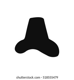 Retro hat silhouette. Top hat isolated on white. Vector illustration eps10