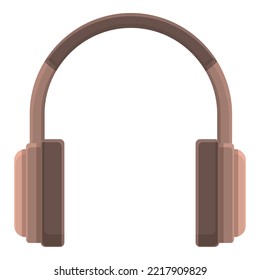 Vector de dibujos animados de iconos de auriculares retro. Jugador de música. Auriculares de época