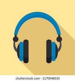 Retro headphones icon. Flat illustration of retro headphones vector icon for web design