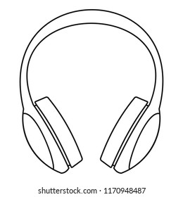 Line Art Black White Headphones Personal Stock Vector (Royalty Free ...