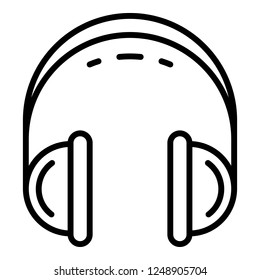 Retro headset icon. Outline retro headset vector icon for web design isolated on white background