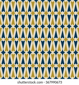 Retro heart background. Seamless pattern. Vector.