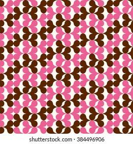 Retro heart background. Seamless pattern. Vector.