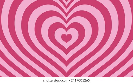 Retro heart background , Tunnel of Concentric hearts. Romantic cute background for valentine's day 
