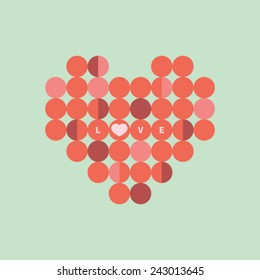 Retro heart from circles