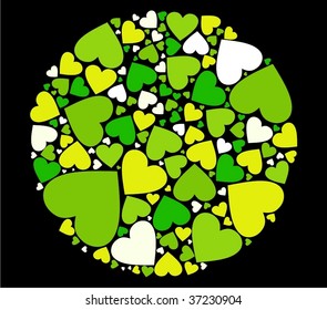retro heart design green VECTOR
