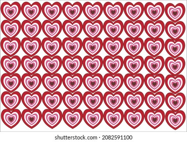 retro heart design pattern vector seamless