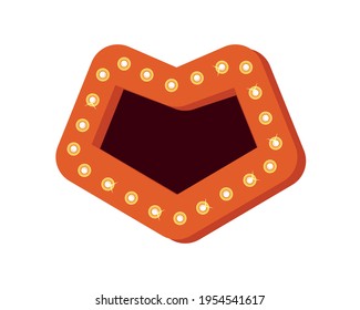 retro heart light sign icon