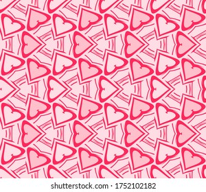 Retro heart seamless pattern. Valentine's day background.