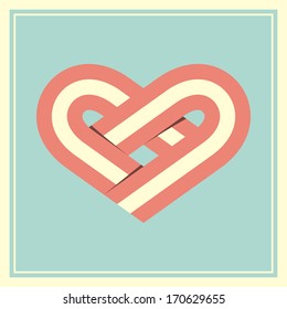 retro heart symbol vector illustration