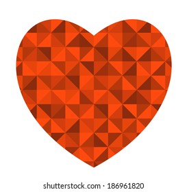 Retro heart. Vector background with triangles. 