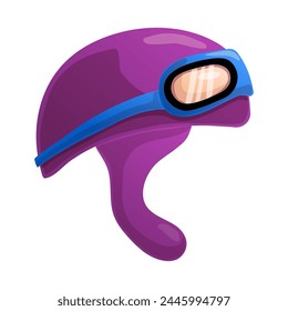 Casco retro con gafas sobre fondo blanco. Ilustración vectorial.