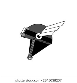 retro helmet logo icon vector ilustration
