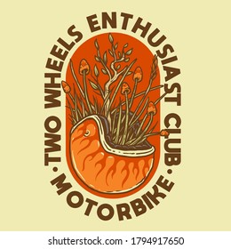 retro helmet with plants vector illustrator