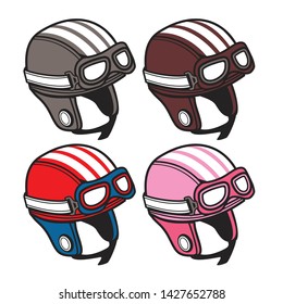 Retro Helmet Scooter Glass Vector