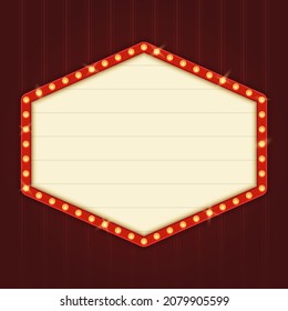 Retro Hexagonal Lightbox Template With Red Border