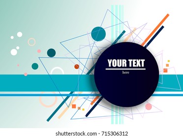 Retro with high-tech elephants.texture.Vector of abstract geometric pattern.Circle on background of abstract background. your text here. EPS10