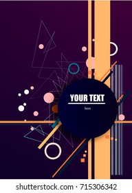 Retro with high-tech elephants.texture.Vector of abstract geometric pattern.Circle on background of abstract background. your text here. EPS10