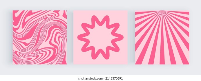 Retro hippie backgrounds with pink sunset lines