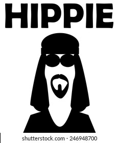 retro hippie wearing sunglasses