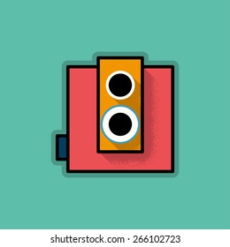Retro Hipster Analog Camera - Vector Illustration
