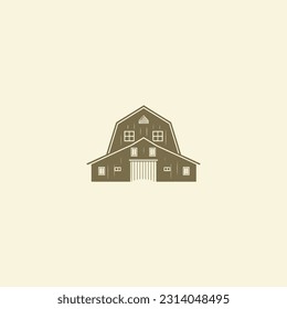 Retro hipster barn house logo design vector illustration