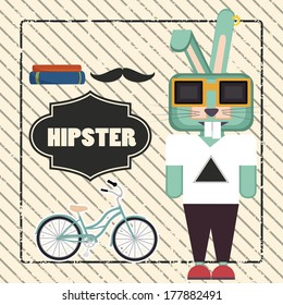 retro hipster bunny gentleman, illustration in vector format