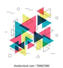 retro hipster geometric pattern, isolated on white background