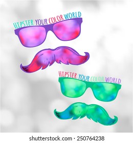 Retro hipster glasses lifestyle-model for design of gift packs, patterns fabric, wallpaper, web sites, etc.