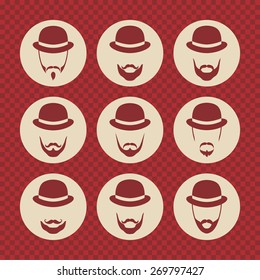 retro hipster guy set