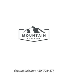 Retro Hipster Mountain Landscape for Adventure Logo Design Vector